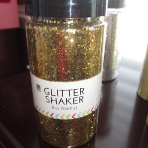 NEW LARGE 8oz. GOLD GLITTER SHAKER